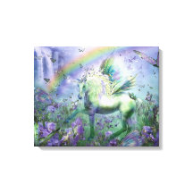 Unicorn Of The Butterflies Fine Art  Canvas Print