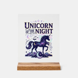 Unicorn of the Night Graphic Design Zazzle Design_ Acrylic Sign