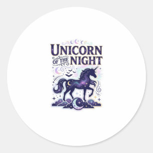 Unicorn of the Night Graphic Design Zazzle Design_ Classic Round Sticker