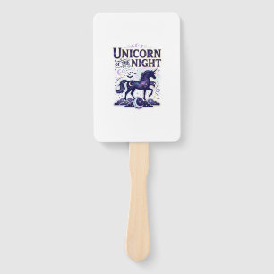 Unicorn of the Night Graphic Design Zazzle Design_ Hand Fan