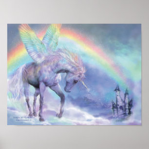 Unicorn Of The Rainbow Art Poster/Print Poster