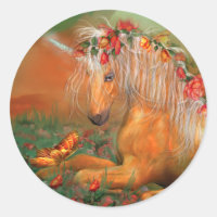 Unicorn Of The Roses Art Sticker