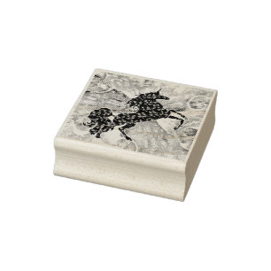 UNICORN OF THE UNIVERSE multicolored Rubber Stamp
