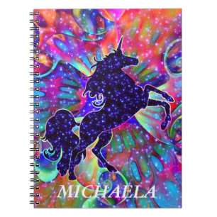 UNICORN OF THE UNIVERSE multicolored Spiral Notebook