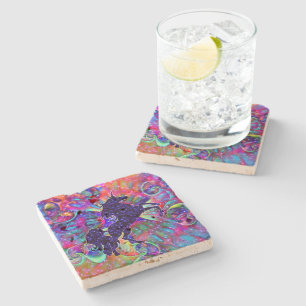 UNICORN OF THE UNIVERSE multicolored Stone Coaster