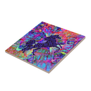 UNICORN OF THE UNIVERSE multicolored Tile