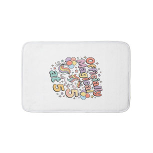 Unicorn Officially Magical at 5 Whimsical White Ba Bath Mat