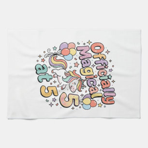 Unicorn Officially Magical at 5 Whimsical White Ba Tea Towel