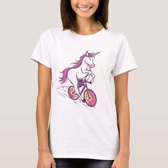 Unicorn on a Bicycle T-Shirt (Front)