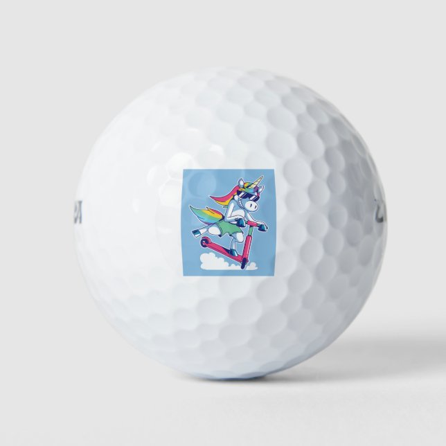 Unicorn on a Scooter Golf Balls (Front)