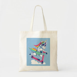 Unicorn on a Scooter Tote Bag