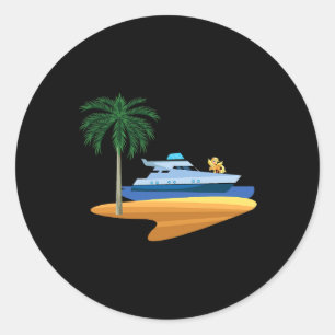 Unicorn on a Yacht Captain Sailing Boat Boating Sa Classic Round Sticker