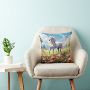 Unicorn on Meadow Cushion