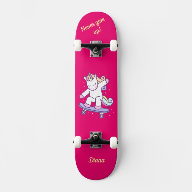 Unicorn on skateboard for kids (Front)