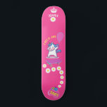 Unicorn on skateboard with personalised captions<br><div class="desc">Unicorn on skateboard with personalised captions Unicorn Personalised Skateboard CLICK on PERSONALIZE TEMPLATE OPTION AND ENTER the NAME. you can also custom other captions. Cool skateboard designed with vivid colours and for the background and a funky unicorn riding a skateboard. This Skateboard makes a great gift idea for a unicorn...</div>
