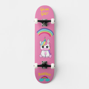 Unicorn on skateboard with personalised captions