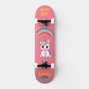 Unicorn on skateboard with personalised captions