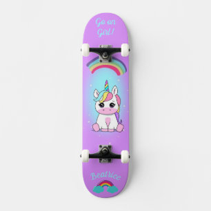 Unicorn on skateboard with personalised captions