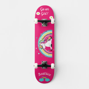 Unicorn on skateboard with personalised captions