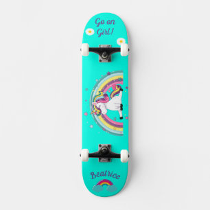 Unicorn on skateboard with personalised captions