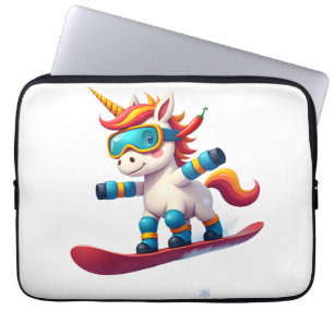 Unicorn on Snowboard - Funny Ski and Wintersports  Laptop Sleeve