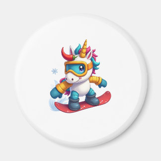 Unicorn on Snowboard - Funny Ski and Wintersports  Magnet