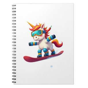 Unicorn on Snowboard - Funny Ski and Wintersports Notebook