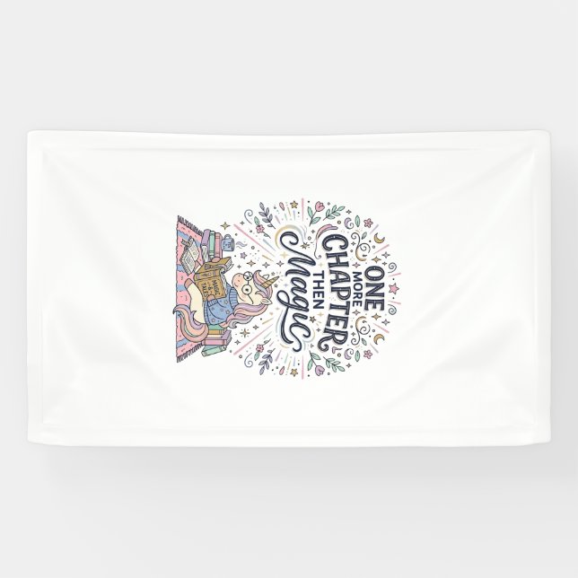 Unicorn One More Chapter Then Magic Print Ready Ma Banner (Horizontal)