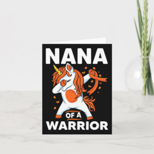 Unicorn Orange Ribbon Support Leukaemia Awareness Card