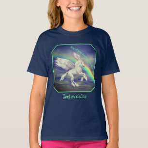 Unicorn Over Rainbow Dreams Inspirational  T-Shirt