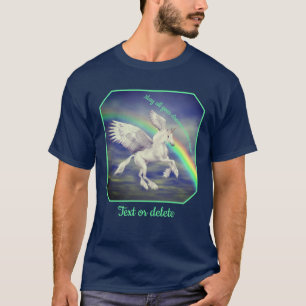 Unicorn Over Rainbow Dreams Inspirational  T-Shirt