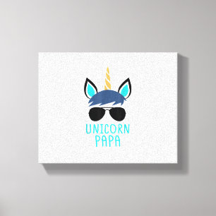 Unicorn Papa T-Shirt Funny Father's Day Gift Canvas Print
