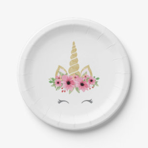 Unicorn Paper Plates, Unicorn Party Plates