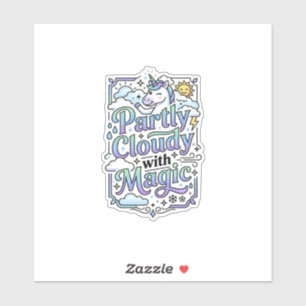 Unicorn Partly Cloudy with Magic Commercial Vector