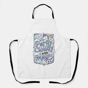Unicorn Partly Cloudy with Magic Commercial Vector Apron