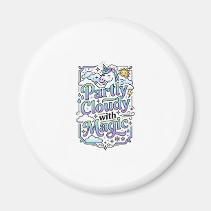 Unicorn Partly Cloudy with Magic Commercial Vector Magnet