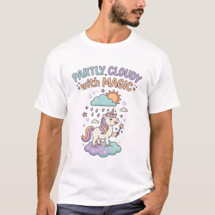 Unicorn Partly Cloudy with Magic Trendy T-Shirt De