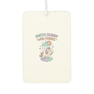 Unicorn Partly Cloudy with Magic Trendy T-Shirt De Car Air Freshener