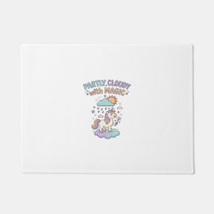 Unicorn Partly Cloudy with Magic Trendy T-Shirt De Doormat