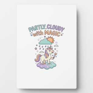 Unicorn Partly Cloudy with Magic Trendy T-Shirt De Plaque