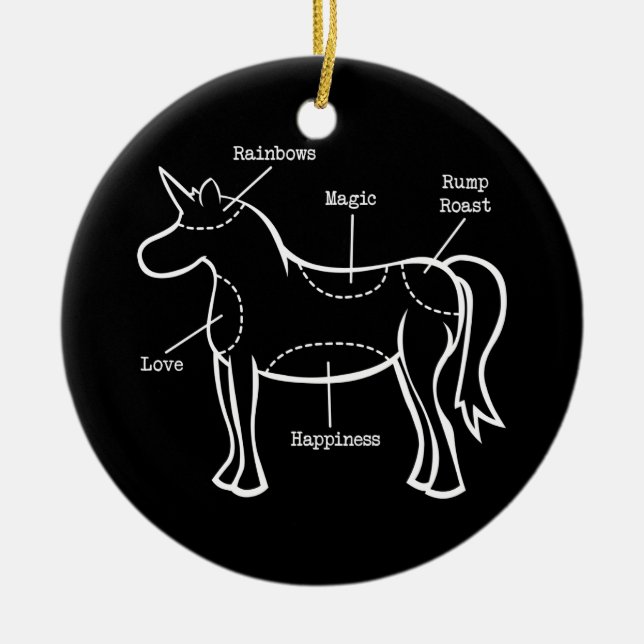 Unicorn Parts Ceramic Tree Decoration (Front)