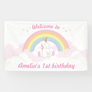 Unicorn party backdrop, Unicorn birthday Banner