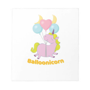 Unicorn Party Balloonicorn Birthday Party Notepad