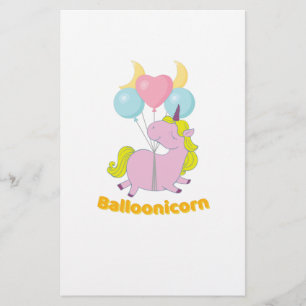 Unicorn Party Balloonicorn Birthday Party Stationery