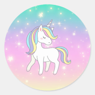 Unicorn Party Collection! Classic Round Sticker
