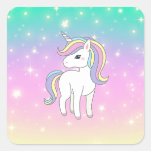 Unicorn Party Collection! Square Sticker