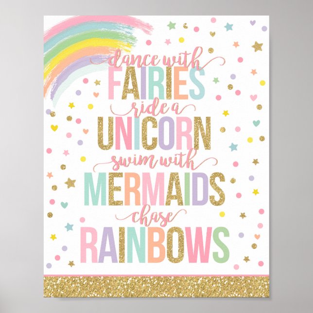 Unicorn Party Decoration Unicorn Party Sign (Front)