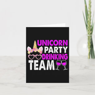 Unicorn Party Drinking Team Wedding Bride And Groo Card