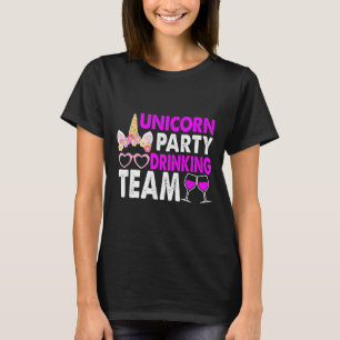 Unicorn Party Drinking Team Wedding Bride And Groo T-Shirt