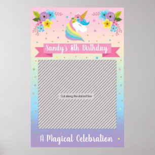 Unicorn Party Frame Prop for Photo Booth Poster